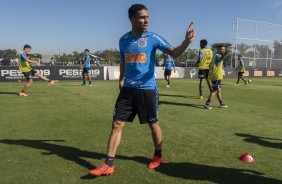 Volante Gabriel no treino desta tera-feira no CT Joaquim Grava