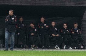 Carille no jogo contra o Montevideo Wanderers, pela Copa Sul-Americana, na Arena Corinthians