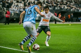 Fagner durante jogo contra o Montevideo Wanderers, pela Copa Sul-Americana, na Arena Corinthians