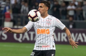 Gabriel no jogo contra o Montevideo Wanderers, pela Copa Sul-Americana, na Arena Corinthians