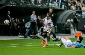 Pedrinho durante jogo contra o Montevideo Wanderers, pela Copa Sul-Americana, na Arena