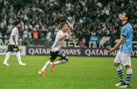 Pedrinho marcou o segundo gol do Corinthians contra o Montevideo Wanderers