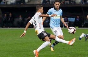 Pedrinho na partida contra o Montevideo Wanderers, pela Copa Sul-Americana, na Arena Corinthians