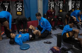 Vestiário antes do jogo contra o Wanderes pela copa sulamericana
