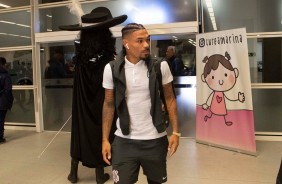 Junior chegando na Arena para a partida contra o Palmeiras pelo Brasileiro