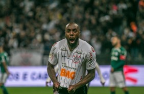Manoel marcou para o Corinthians ainda no primeiro tempo do Dérbi contra o Palmeiras