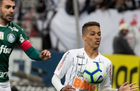 Pedrinho no duelo contra o Palmeiras, pelo Brasileiro, na Arena Corinthians