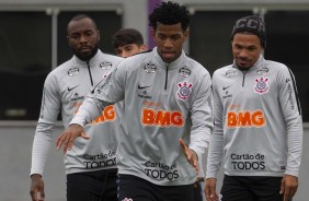 Manoel, Gil e Urso no ltimo treino antes do jogo contra o Palmeiras, pelo Brasileiro