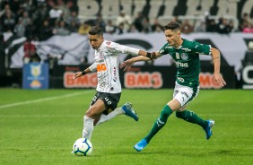 Pedrinho durante jogo contra o Palmeiras, pelo Campeonato Brasileiro, na Arena Corinthians