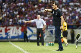 Treinador Fábio Carille no jogo contra o Fortaleza, pelo Campeonato Brasileiro
