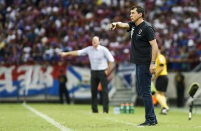 Treinador Fbio Carille no jogo contra o Fortaleza, pelo Campeonato Brasileiro