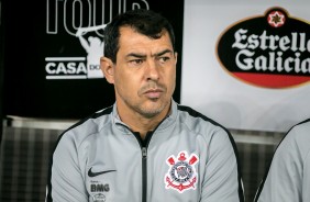 Fábio Carille durante duelo contra o Goiás, na Arena Corinthians, pelo Brasileirão