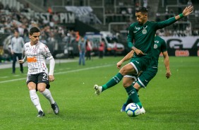 Fagner durante jogo contra o Goiás, na Arena Corinthians, pelo Brasileirão