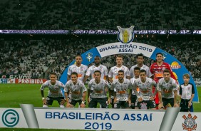 Foto oficial antes do jogo contra o Gois, na Arena Corinthians, pelo Brasileiro
