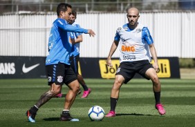 Jadson e Régis no treinamento de hoje no CT Joaquim Grava