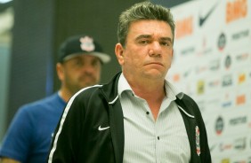 Presidente Andrs Sanchez antes do jogo contra o Gois, na Arena Corinthians