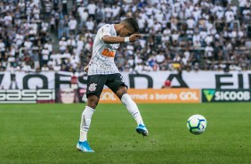 Pedrinho na partida contra o Botafogo, pelo Campeonato Brasileiro, na Arena Corinthians