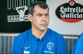 Fábio Carille durante partida contra o Botafogo, na Arena Corinthians, pelo Brasileirão