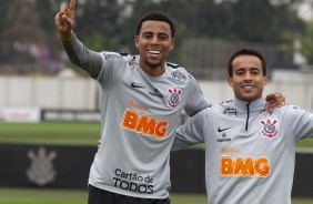 Gustavo e Jadson no segundo treino preparatrio para o jogo contra o Fluminense