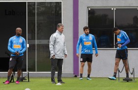 Love, Walmir Cruz, Mndez e Gustavo no primeiro treino para o duelo contra o Fluminense