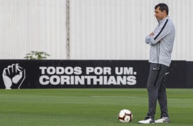 Carille no ltimo treino antes do jogo contra o Fluminense, pela Sul-Americana