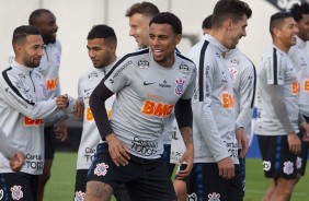 Gustavo e companheiros no último treino antes do jogo contra o Fluminense, pela Sul-Americana