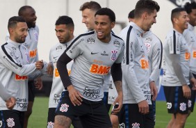 Gustavo e companheiros no ltimo treino antes do jogo contra o Fluminense, pela Sul-Americana