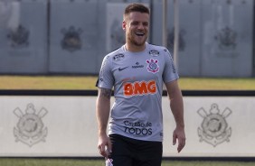 Júnior Urso no último treino antes do jogo contra o Fluminense, pela Sul-Americana