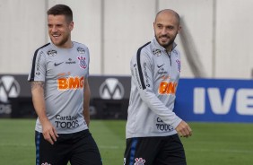 Ramiro e Régis no último treino antes do jogo contra o Fluminense, pela Sul-Americana