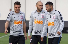 Ramiro, Régis e Sornoza no último treino antes do jogo contra o Fluminense, pela Sul-Americana