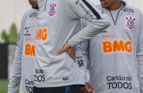 Sornoza, Avelar e Pedrinho no último treino antes do jogo contra o Fluminense, pela Sul-Americana