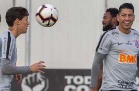 Vital e Ralf no último treino antes do jogo contra o Fluminense, pela Sul-Americana