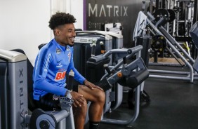 Júnior URso na academia do CT Joaquim Grava durante o treino desta sexta-feira