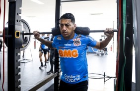 Ralf na academia do CT Joaquim Grava durante o treino desta sexta-feira