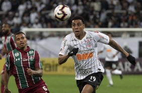 Atacante Gustavo durante partida contra o Fluminense, na Arena Corinthians, pela Sul-Americana