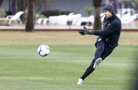 Cássio durante último treino antes do jogo contra o Avaí, pelo Brasileirão
