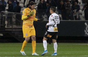 Cssio e Fagner durante partida contra o Fluminense, na Arena Corinthians, pela Sul-Americana