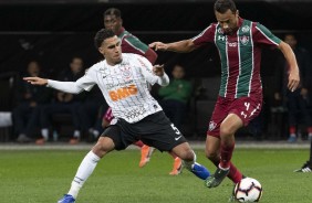 Gabriel durante partida contra o Fluminense, na Arena Corinthians, pela Sul-Americana