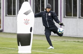 Goleiro Cssio durante ltimo treino antes do jogo contra o Ava, pelo Brasileiro