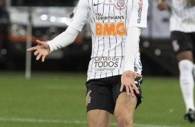 Vital durante partida contra o Fluminense, na Arena Corinthians, pela Sul-Americana