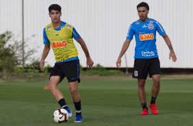 Araos e Gabriel durante primeiro treino preparatrio para jogo contra o Fluminense