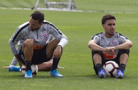 Clayson e Gabriel no último treino preparatório para embate contra o Fluminense