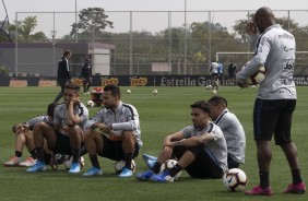 Elenco corinthiano no último treino preparatório para embate contra o Fluminense
