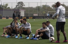 Elenco corinthiano no ltimo treino preparatrio para embate contra o Fluminense