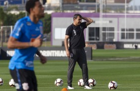 Fábio Carille durante primeiro treino preparatório para jogo contra o Fluminense, pela Sul-Americana