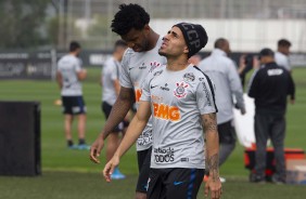 Gabriel e Gil no último treino preparatório para embate contra o Fluminense