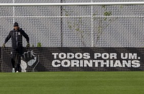 Goleiro Cássio no último treino preparatório para embate contra o Fluminense