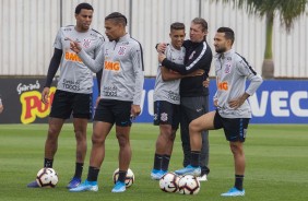 Gustavo, Urso, Pedrinho e Clayson no último treino preparatório para embate contra o Fluminense
