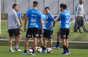 Jogadores do Timo durante primeiro treino preparatrio para jogo contra o Fluminense