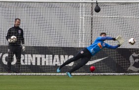 Leandro Idalino e Caíque França no último treino preparatório para embate contra o Fluminense